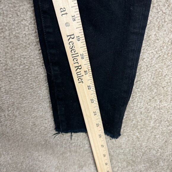 Banana Republic Skinny Jeans Women's 26 Black High Rise‎ Premium Denim Raw Hem - Picture 9 of 15